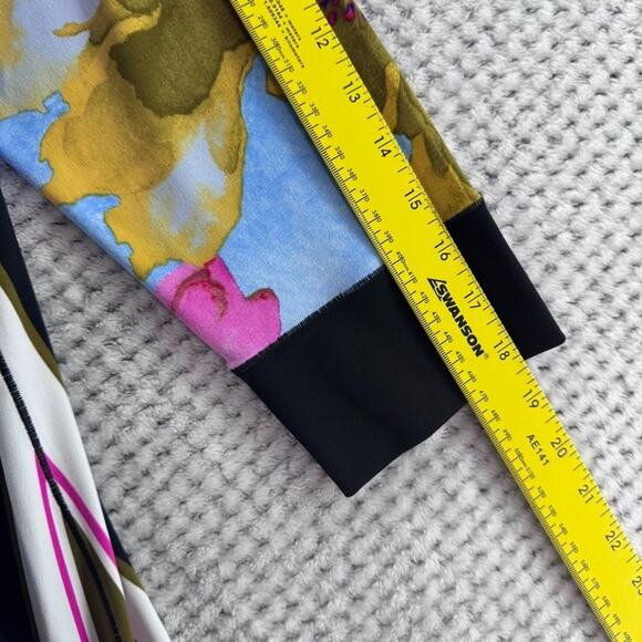 Eva Varro Tunic Top Womens XL Blue Water Paint Floral Jersey Stretch Art To Wear - Picture 11 of 11